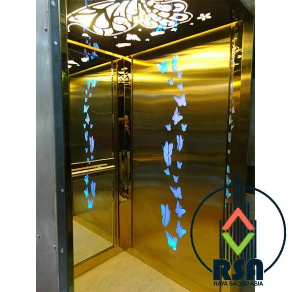 کابین آسانسور استیل طلایی