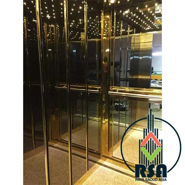 کابین آسانسور طلایی