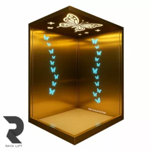 کابین آسانسور استیل طلایی کد 3562