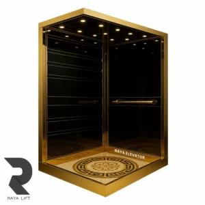کابین آسانسور تمام استیل دودی طلایی کد 3537