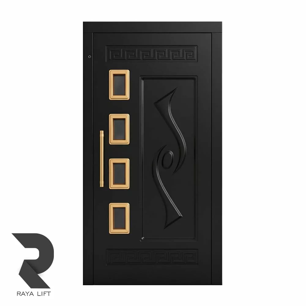 درب آسانسور لولایی کد 6031 رنگ مشکی