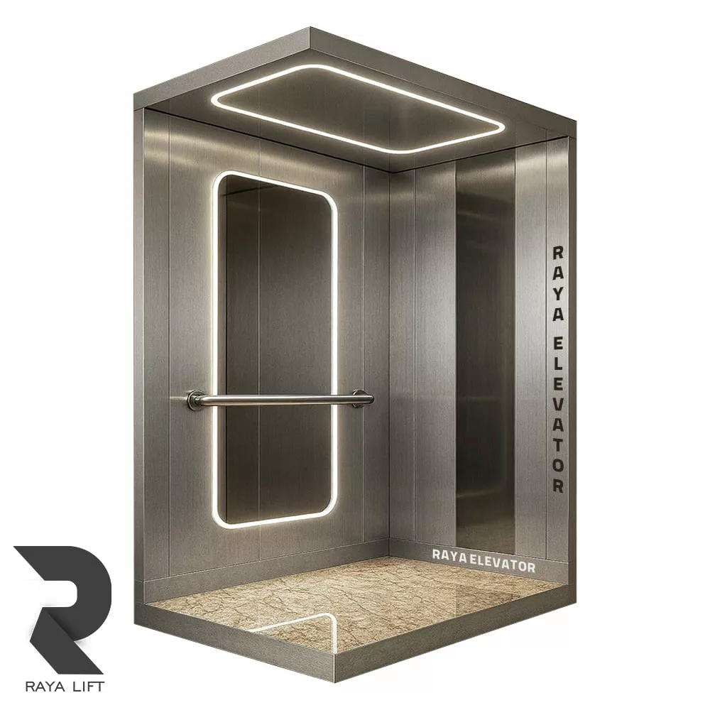 کابین آسانسور استیل کد3570 نقره ای