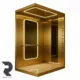 کابین آسانسور استیل کد3570 طلایی
