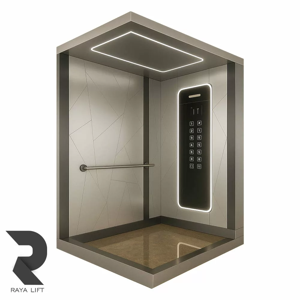 کابین آسانسور استیل کد3573 نقره ای