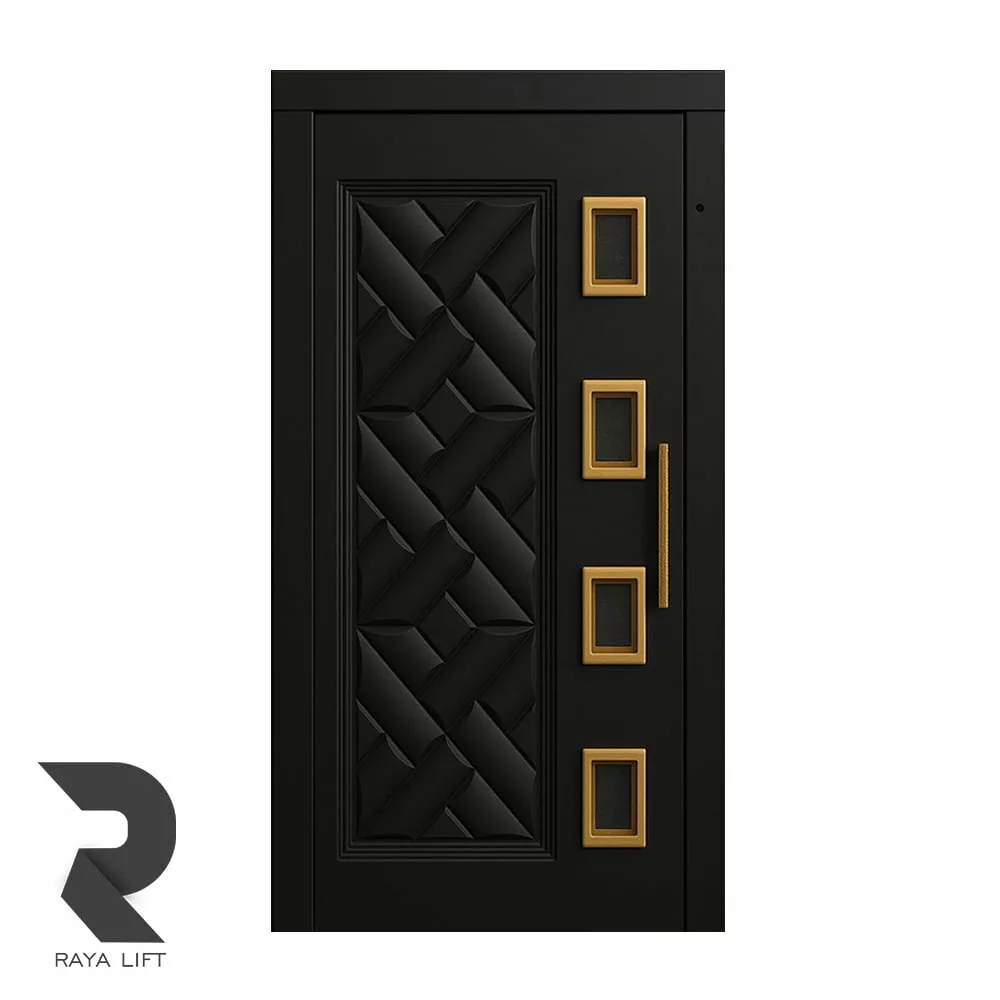 درب لولایی آسانسور طرح آرتمیس مشکی
