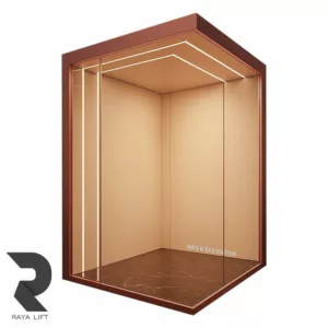 کابین آسانسور طرح آرتامیس استیل خشدار رزگلد