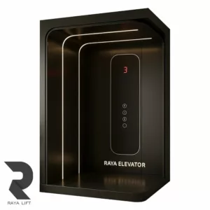 کابین آسانسور طرح آریا استیل خشدار بلک