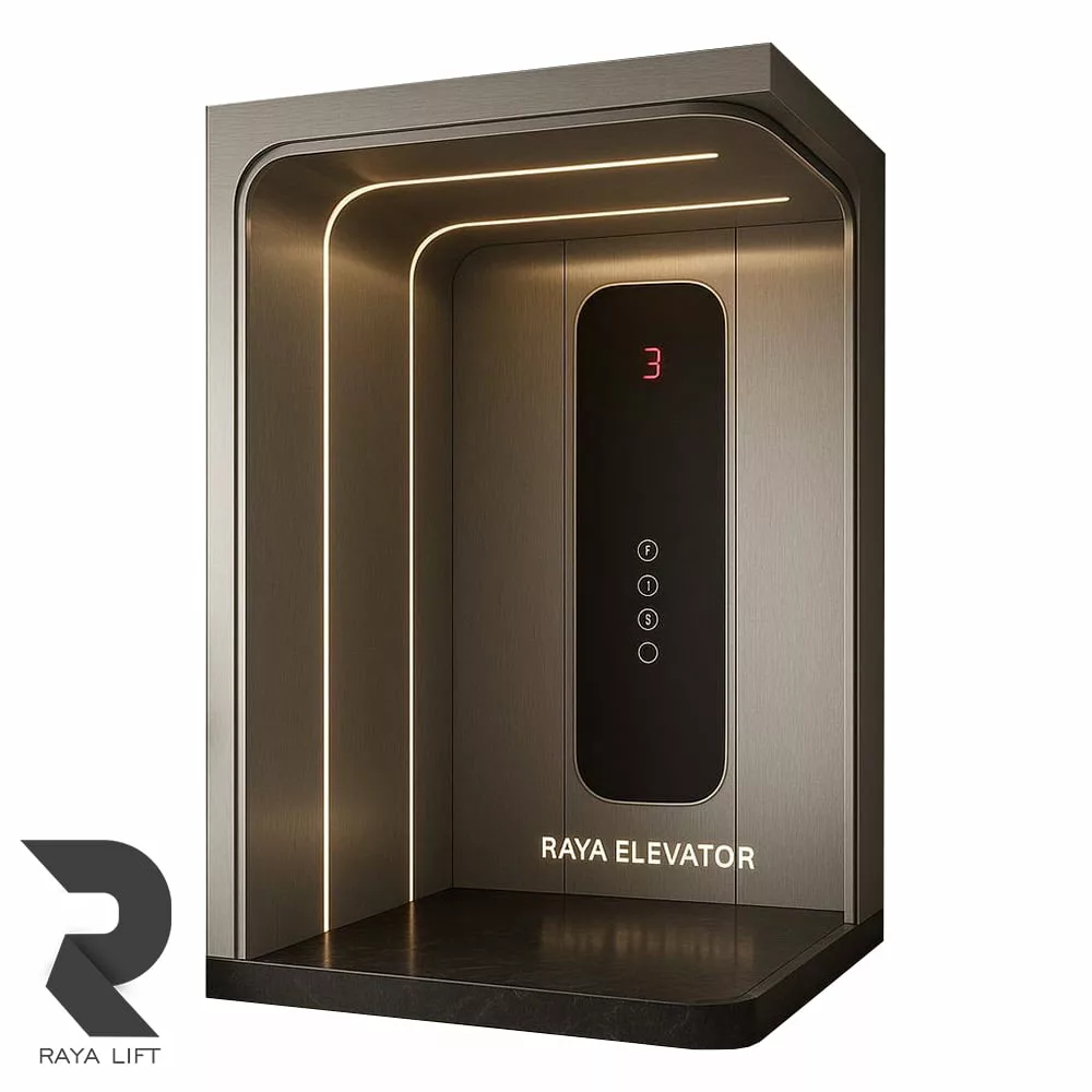 کابین آسانسور طرح آریا استیل خشدار دودی کابین آسانسور طرح آریا استیل خشدار دودی