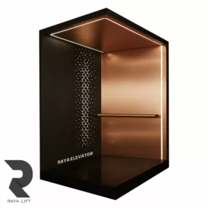 کابین آسانسور طرح آسترا استیل خشدار رزگلد