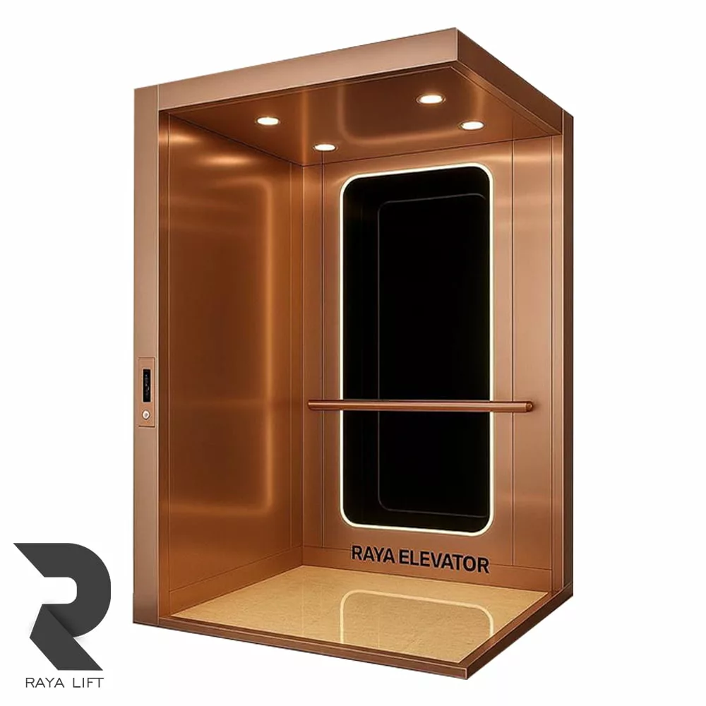 کابین آسانسور طرح امپریال تمام استیل شامپاینی