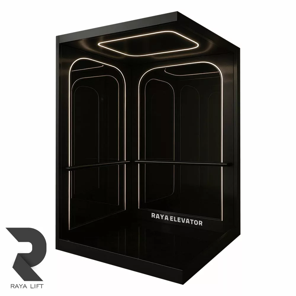 کابین آسانسور طرح اونیکس تمام استیل بلک کابین آسانسور طرح اونیکس تمام استیل بلک
