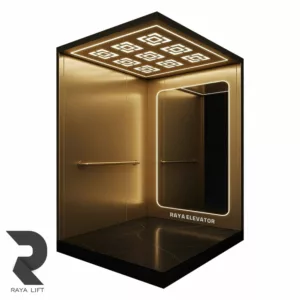 کابین آسانسور طرح ایلیا استیل خشدار طلایی
