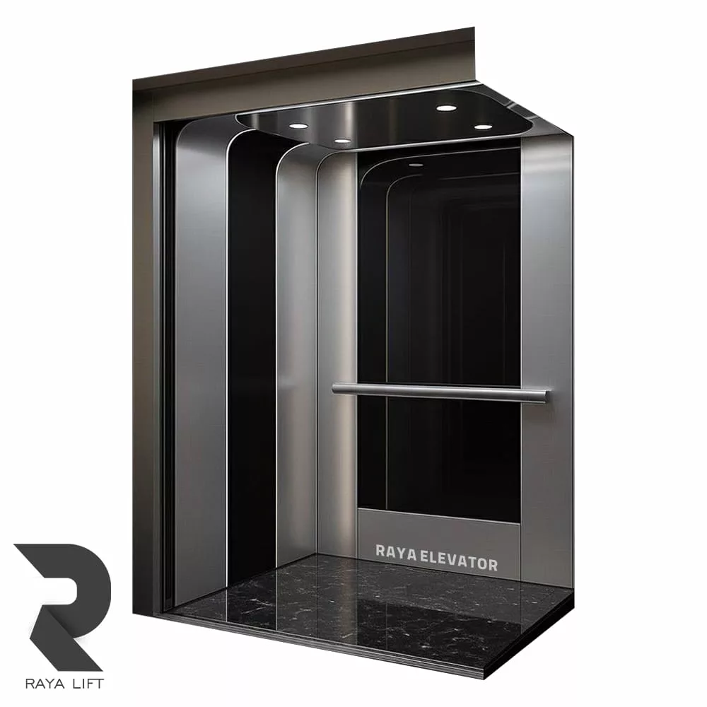 کابین آسانسور طرح دارکو استیل خشدار دودی