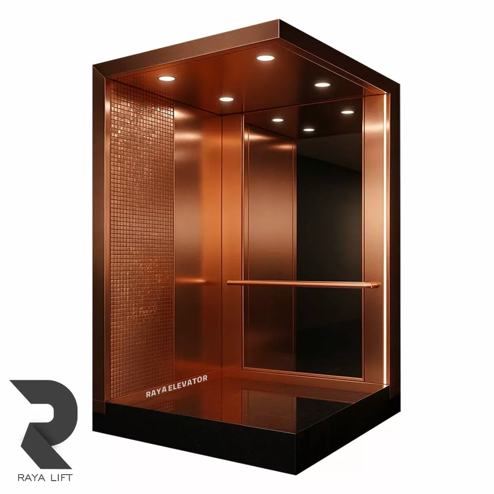 کابین آسانسور طرح دیانا استیل خشدار رزگلد کابین آسانسور طرح دیانا استیل خشدار رزگلد