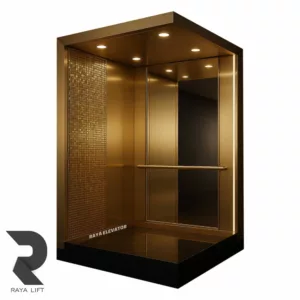 کابین آسانسور طرح دیانا استیل خشدار طلایی
