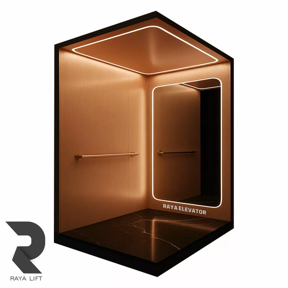 کابین آسانسور طرح زرین استیل خشدار شامپاینی