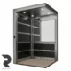 کابین آسانسور طرح ساوین استیل نقره ای و ام دی اف مشکی