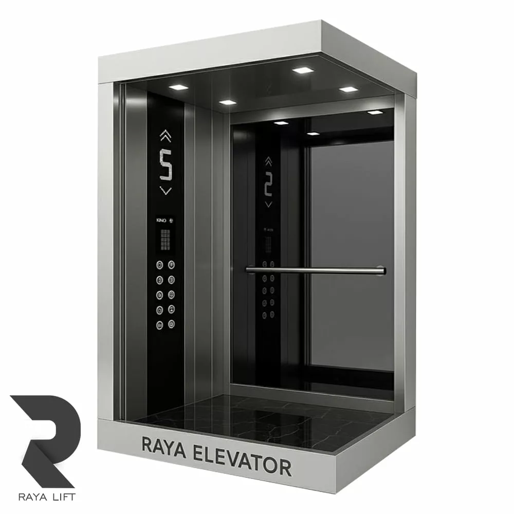 کابین آسانسور طرح سایا استیل خشدار سیلور کابین آسانسور طرح سایا استیل خشدار سیلور