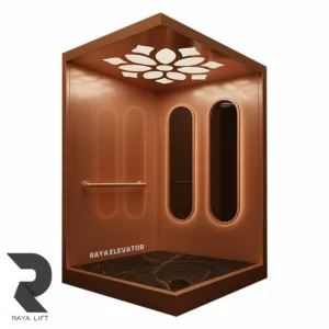 کابین آسانسور طرح سوفیا استیل خشدار رزگلد