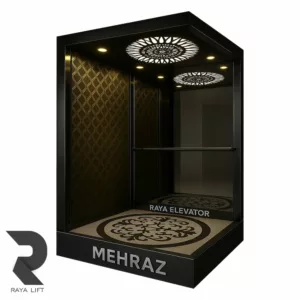 کابین آسانسور طرح مهراز استیل دودی