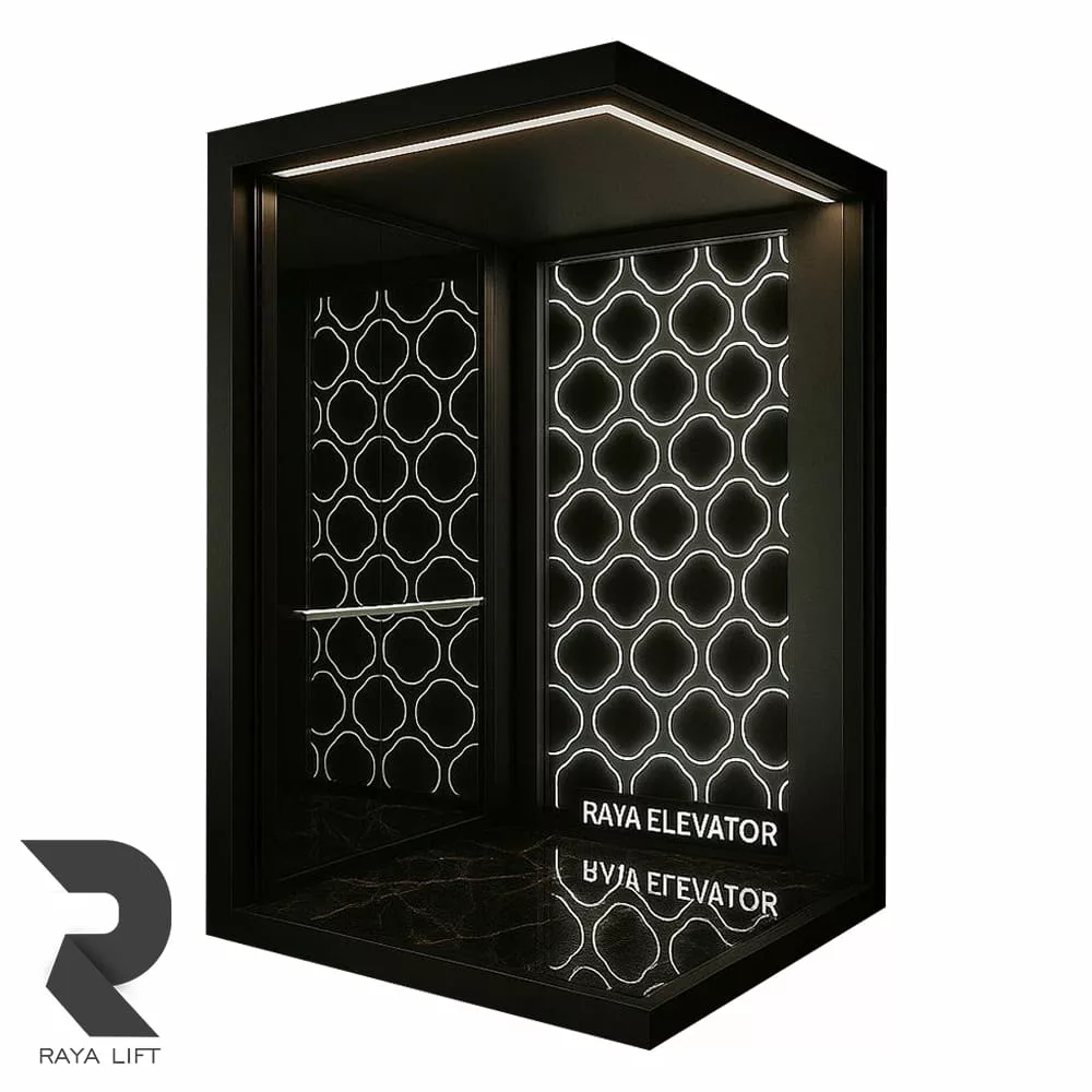 کابین آسانسور طرح ولورین استیل خشدار بلک کابین آسانسور طرح ولورین استیل خشدار بلک