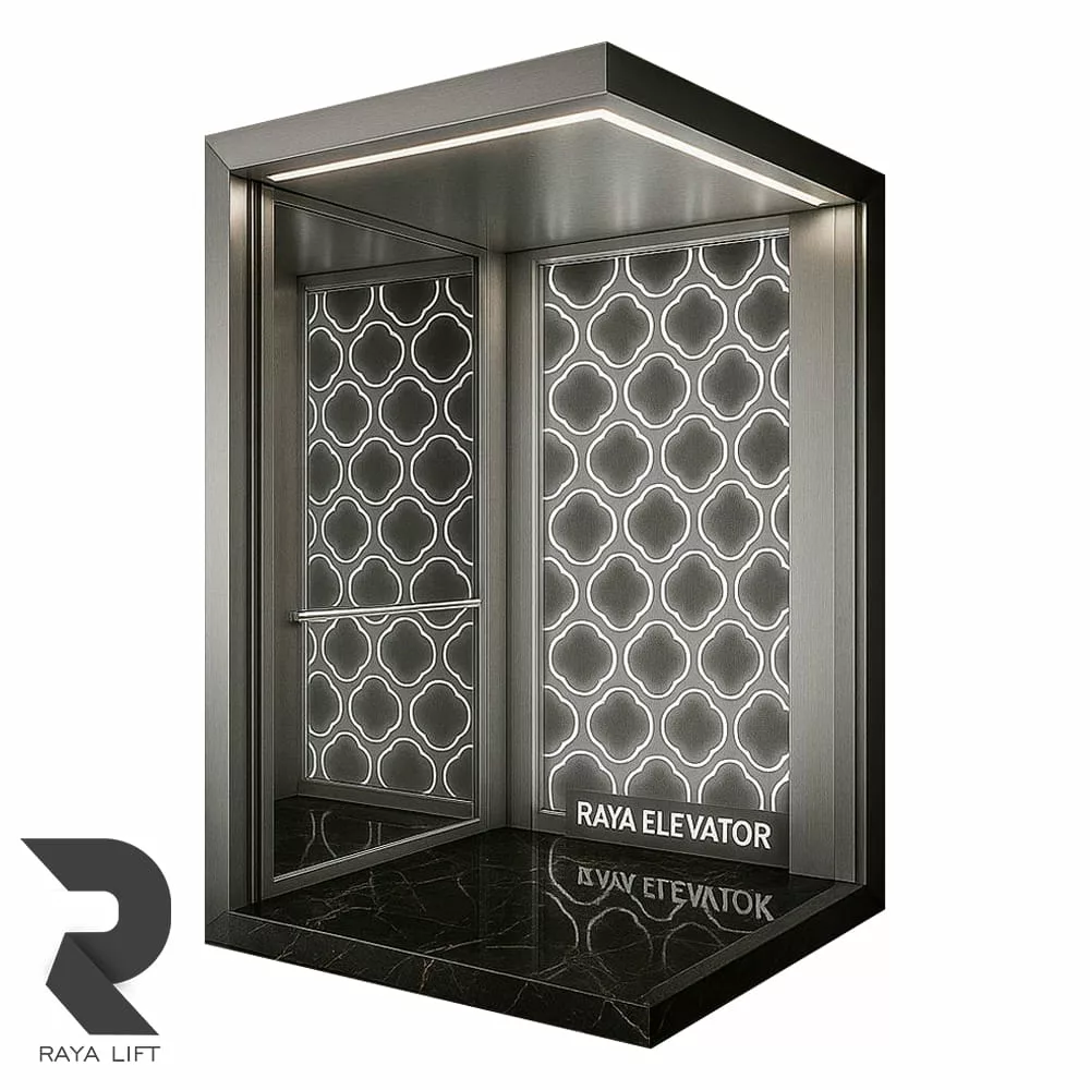 کابین آسانسور طرح ولورین استیل خشدار دودی کابین آسانسور طرح ولورین استیل خشدار دودی