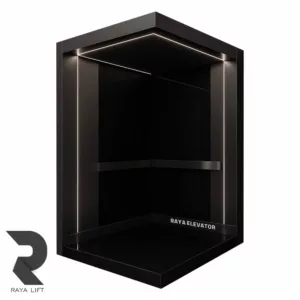 کابین آسانسور طرح ویستا استیل خشدار بلک