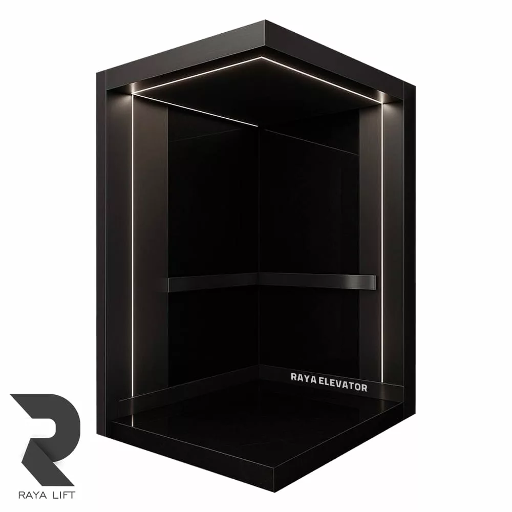 کابین آسانسور طرح ویستا استیل خشدار بلک